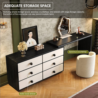 French Vintage Makeup Vanity with Extendable Design