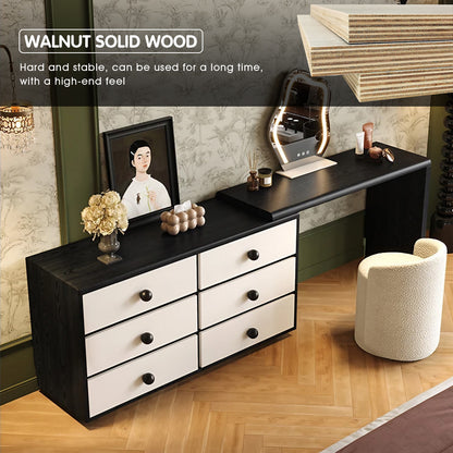French Vintage Makeup Vanity with Extendable Design