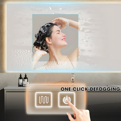 36"- 64" Single Sink Two-Tone Bathroom Vanity Set with Lighting Mirror Cabinet