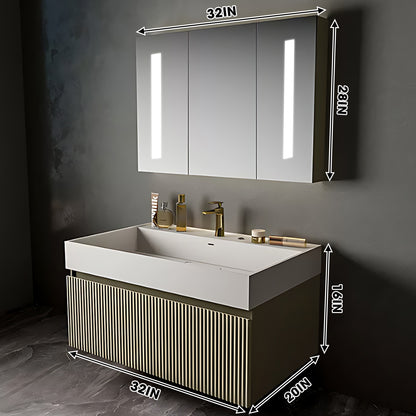 36"- 48" Single Sink Large Capacity Vanity Set for Bathroom with Defogging Mirror