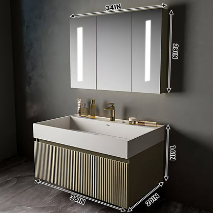 36"- 48" Single Sink Large Capacity Vanity Set for Bathroom with Defogging Mirror