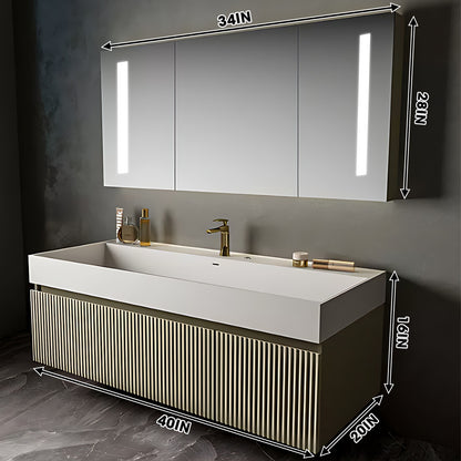 36"- 48" Single Sink Large Capacity Vanity Set for Bathroom with Defogging Mirror