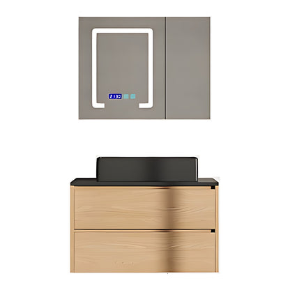 36"- 60" Single Sink Wall Mounted Bathroom Vanity Set with Mirror Cabinet
