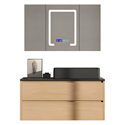 36"- 60" Single Sink Wall Mounted Bathroom Vanity Set with Mirror Cabinet