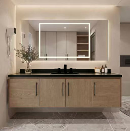 36"-64"Single Sink Bathroom Vanity Floating Wall  with Extensive Mirror Cabinet Storage