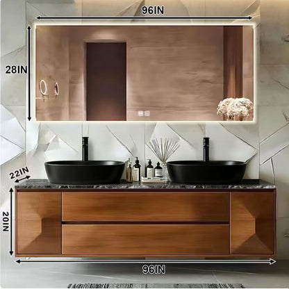 68”  Modern Art Bathroom Vanity Includes Floating Cabinet