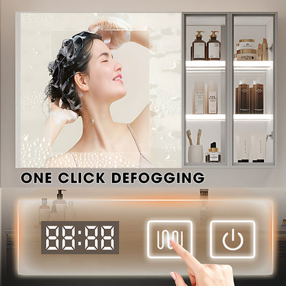 36"- 60" Wall Mounted Bathroom Vanity Set with Mirror, Lighting Cabinet and Sink