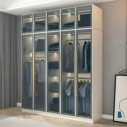 24‘’-94‘’ Luxurious Wardrobes with Multi-Layer Storage Function&Ambient Lighting