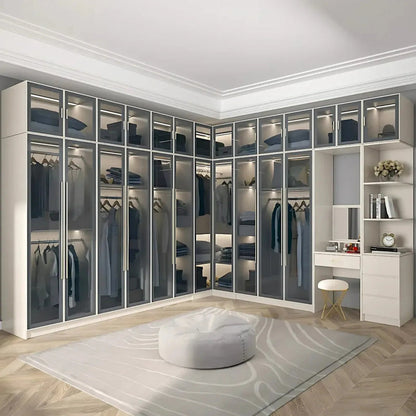 24‘’-94‘’ Luxurious Wardrobes with Multi-Layer Storage Function&Ambient Lighting