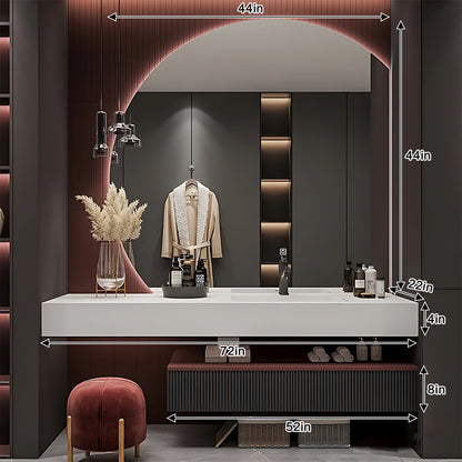 48“- 72”Luxury Hotel Style Bathroom Cabinet with Sink and Dressing Table