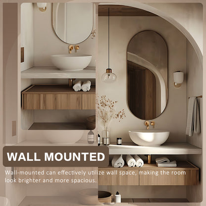 52"- 68" Solid Wood Style Double Sink Above Counter Basin Bathroom Dressing Table