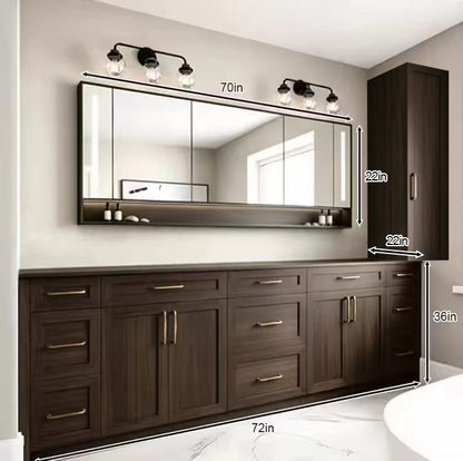 76"- 84" Modern Solid Wood Style Double Sink Bathroom Vanity