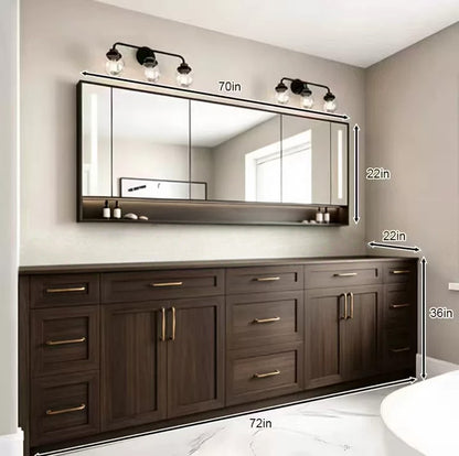 76"- 84" Modern Solid Wood Style Double Sink Bathroom Vanity