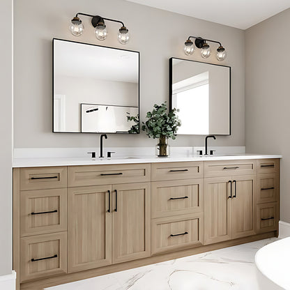 76"- 84" Modern Solid Wood Style Double Sink Bathroom Vanity