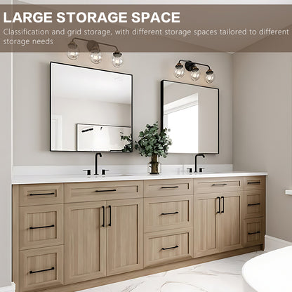 76"- 84" Modern Solid Wood Style Double Sink Bathroom Vanity