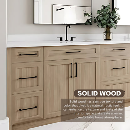 76"- 84" Modern Solid Wood Style Double Sink Bathroom Vanity