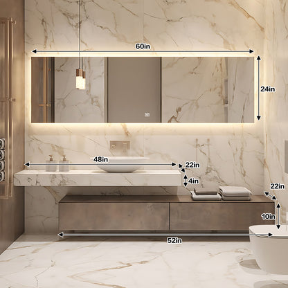 60"- 72" Modern Bathroom Vanity with Above Counter Basin and Single Sink Set