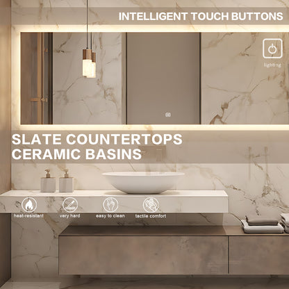 60"- 72" Modern Bathroom Vanity with Above Counter Basin and Single Sink Set
