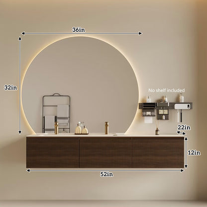 52"-64" Modern One Piece Basin Double Bathroom Vanity Set