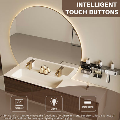 52"-64" Modern One Piece Basin Double Bathroom Vanity Set