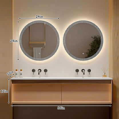52"-64" Solid Wood Style Double Wall Mounted Bathroom Vanity