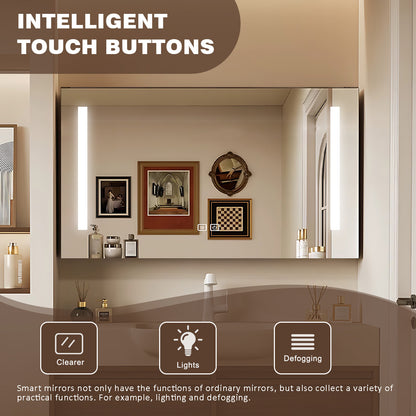 48" - 60" Wall-Mounted Integrated Basin Solid Wood Bathroom Cabinet