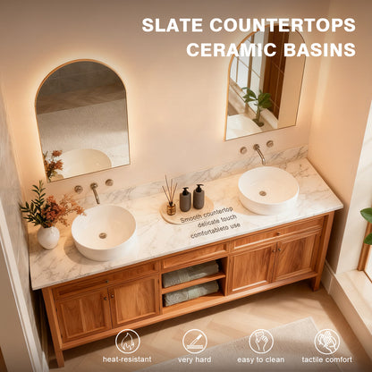 60“ - 78” Light Luxury Log Style Independent Bathroom Dressing Table