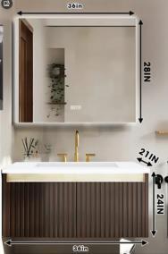 36"- 72" Bathroom Vanity Set with Defogging Mirror Cabinet & Single Sink