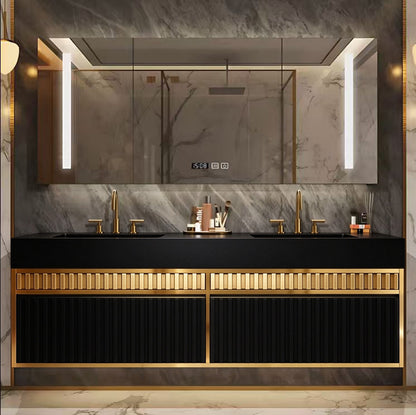 52"- 72" Gold Double Sink Vanity Set for Bathroom