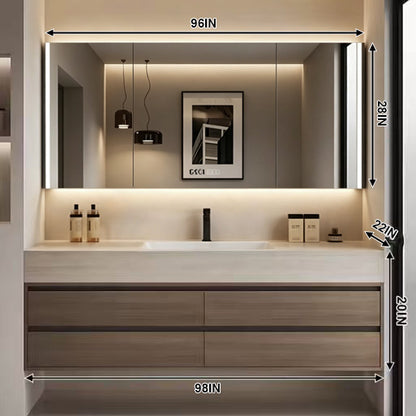 40"- 72" Solid Wood Bathroom Vanity Set with Intelligent Mirror and Basin