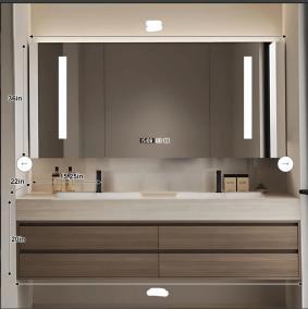 40"- 72" Solid Wood Bathroom Vanity Set with Intelligent Mirror and Basin