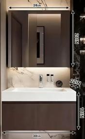 40"- 72" Solid Wood Wall Mounted Bathroom Vanity Set with Mirror and Single Basin