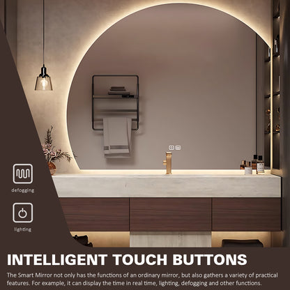 52"-76" Modern Solid Wood Bathroom Vanity with Mountain Silhouette Design and Ample Storage