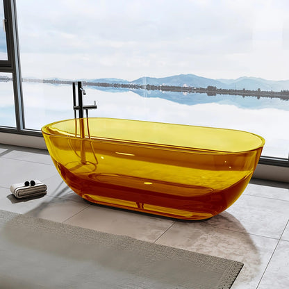 59'' Freestanding Bathtubs with Modern Oval Design,Multiple Colors