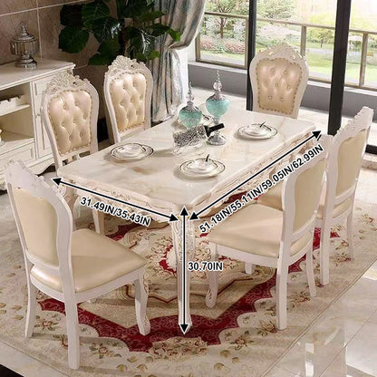 51‘-63‘’ ’European Style Dining Table with  Unique Carved Design(No Chairs)