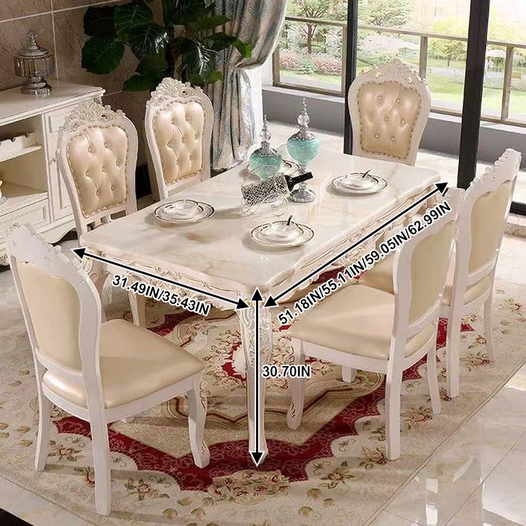 51‘-63‘’ ’European Style Dining Table with  Unique Carved Design(No Chairs)