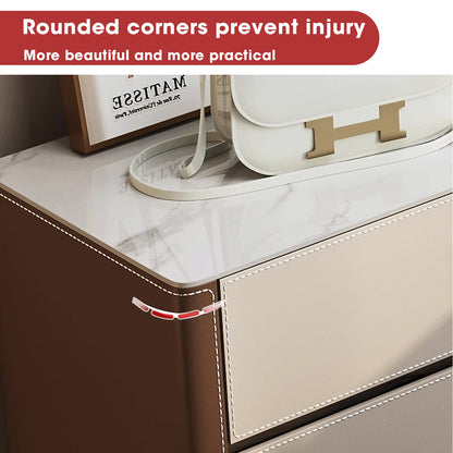 High-Quality Italian-Style Solid Wood Retractable Makeup Vanity with Luxurious Leather Finish