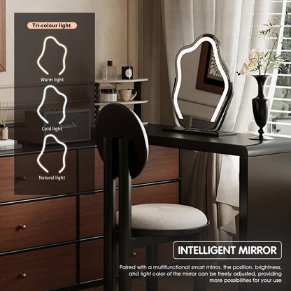 Walnut Solid Wood Vanity Set: Mid-Century Charm for Your Makeup Space