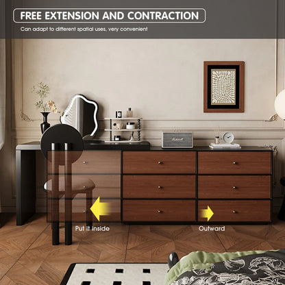 Walnut Solid Wood Vanity Set: Mid-Century Charm for Your Makeup Space