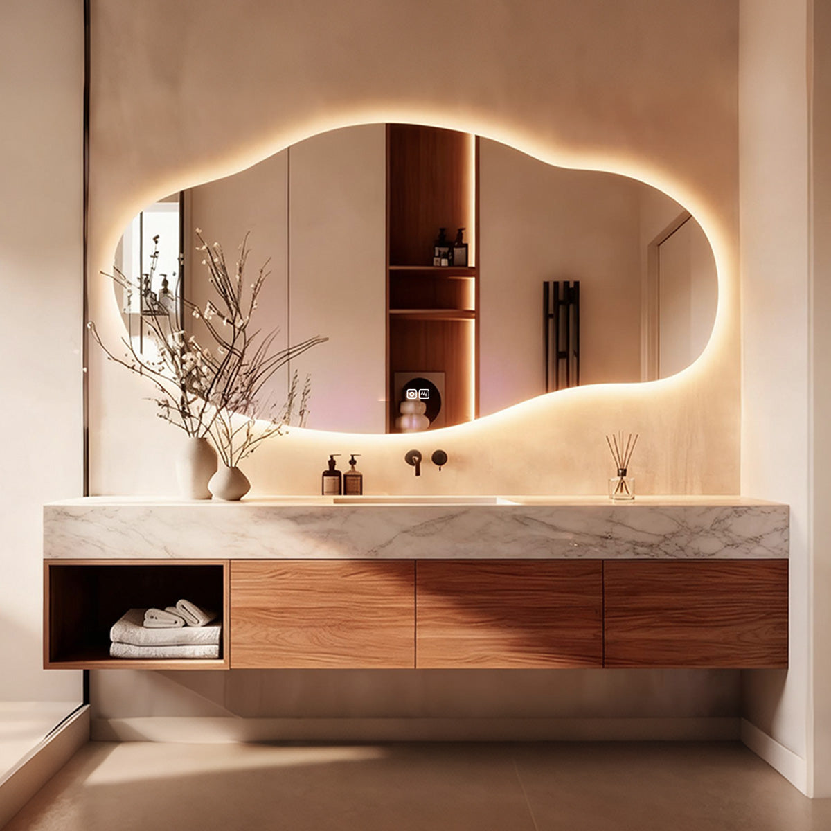 52“ - 64” Modern Minimalist Solid Wood Bathroom Vanity