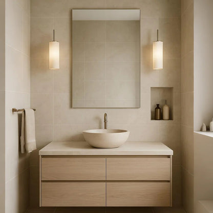 44" - 52" Solid Wood Dressing Table with Above Counter Basin