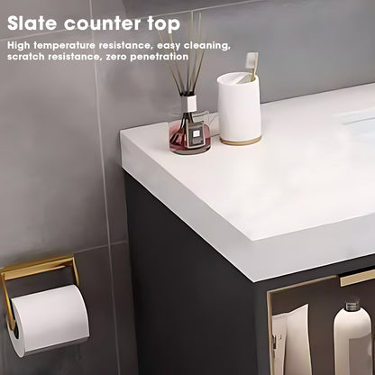 36"- 48" Bathroom Vanity with Glass Cabinet Doors and Multi-Layered Solid Wood Cabinets